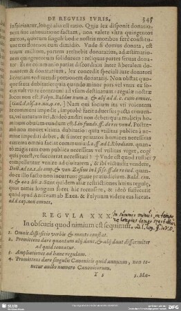 Regula XXX. In obscuris quod nimium est sequimur