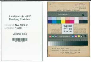 Entnazifizierung Else Lorang, geb. 02.10.1897 ()