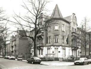 Dresden-Trachau, Cottbuser Straße 18/Wilder-Mann-Straße 1. Doppelwohnhaus (um 1900). Eckansicht