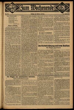 Zweite Ausgabe vom Sonntag, den 27. September 1931.