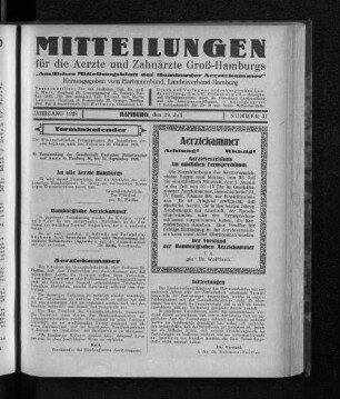Jahrgang 1928, Hamburg, den 29. Juli, Nummer 31