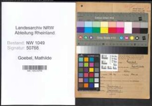 Entnazifizierung Mathilde Goebel , geb. 21.02.1907 (Kaufmaennische Angestellte)