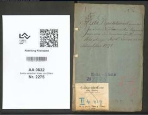 Streitsache wegen eines zur Domäne Spittmann- Hof gehörigem Stück Landes (Schlüterei Kalkar)