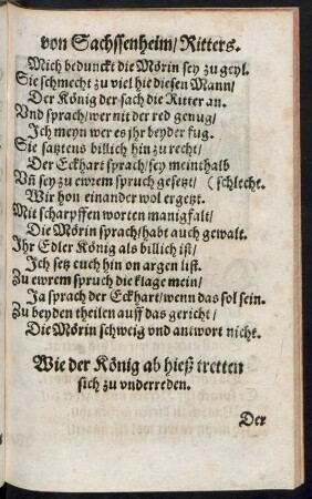 Wie der König ab hieß tretten sich zu underreden.