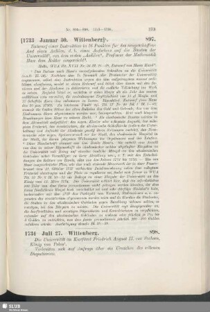 898. 1734, Juli 27. Wittenberg