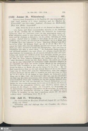 898. 1734, Juli 27. Wittenberg