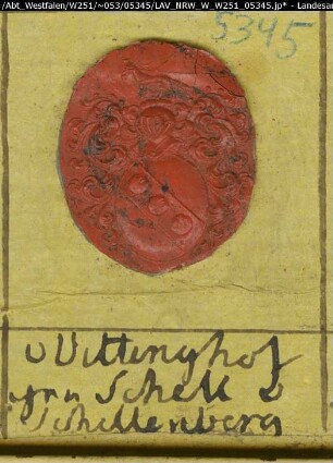 Siegler: Vittinghof, gen. Schell, und Schellenberg Überlieferungsart: Stoff: Farbe: Form: Durchmesser: Art: Typ: Umschrift: