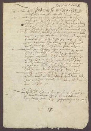Vertrag über das Beholzungsrecht des Markgrafen Ernst von Baden-Durlach an den württembergischen Wäldern an der Eyach und Reichenbach