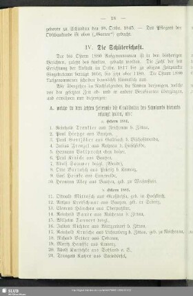 IV. Die Schülerschaft