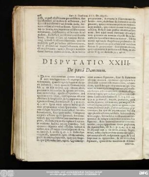 Disputatio XXIII. De poenâ Daemonum.