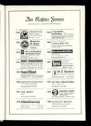 Alte Kasseler Firmen