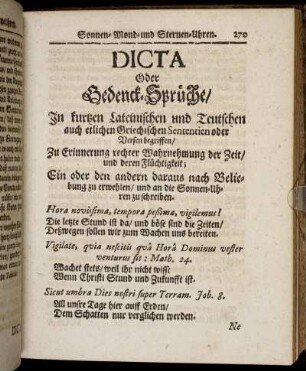 Dicta Oder Gedenck-Sprüche.