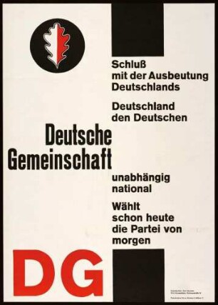 DG - Deutsche Gemeinschaft, Landtagswahl 1964