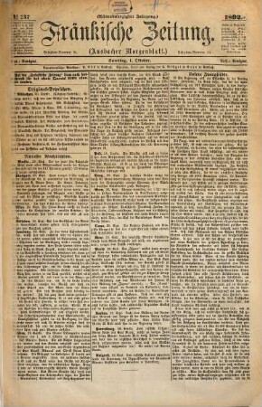 Fränkische Zeitung : Fränkische Tageszeitung ; amtliches Organ der NSDAP ; Amtsblatt aller Behörden, 1892,10/12 = Jg. 48