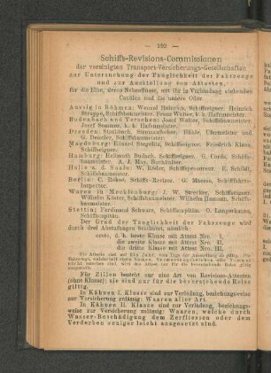 Schiffs-Revisions-Commissionen der vereinigten Transport-Verischerungs-Gesellschaften [...]