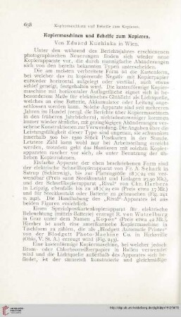 Kopiermaschinen und Behelfe zum Kopieren