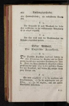 Eilfter Abschnitt. Die Englische Krankheit.