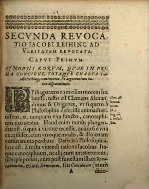 Secvnda Revocatio Jacobi Reihing Ad Aram Veritatis Revocata, Et In Hostiae Vicem Mactata