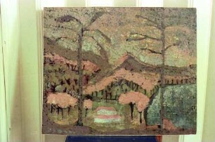 Gemälde, Juan Tidow, Landschaft am See