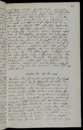 Freytag den 27 febr. 1733