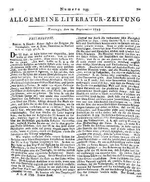 Riem, A.: Reines System der Religion für Vernünftige. Berlin: Nauck 1793