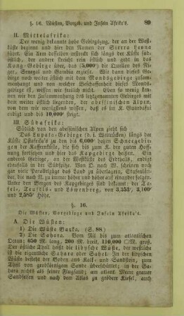 16. Die Wuesten, Vorgebirge und Inseln Afrika's