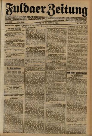 Erste Ausgabe vom Samstag, den 30. Oktober 1915.