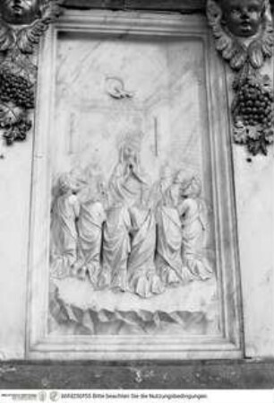 Fünf Reliefs vom ehemaligen Altar der Abteikirche, Pfingstwunder