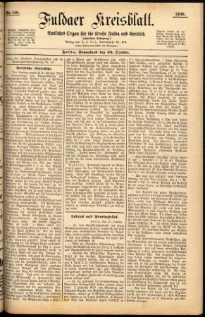 Erste Ausgabe vom Samstag, den 30. Oktober 1880.