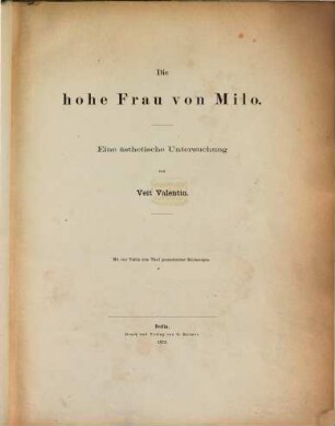 Die hohe Frau von Milo : e. ästhet. Unters.