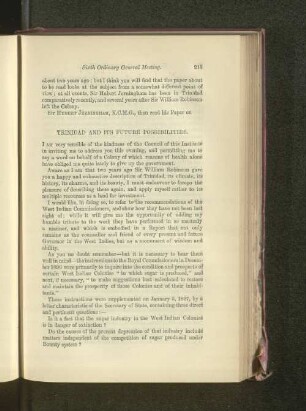 Trinidad and its Future Possibilities. Sir Hubert Jerningham, K.C.M.G.