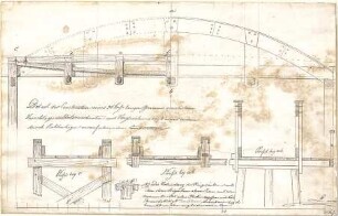 Laves, Georg Ludwig Friedrich; Derneburg; "Detail der Construction eines ... Gerinnes..." - Grundrisse, Ansichten, Schnitte, Details