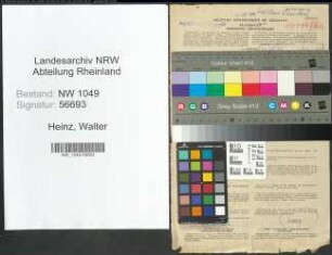 Entnazifizierung Walter Heinz , geb. 18.02.1911 (Inspektor)