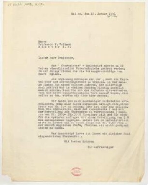 Brief an Fritz Volbach : 13.01.1931