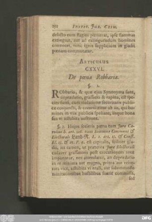 Articulus CXXVI. De poena Robbariae.