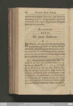 Articulus CXXVI. De poena Robbariae.