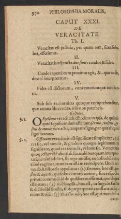 Caput XXXI. De Veracitate.