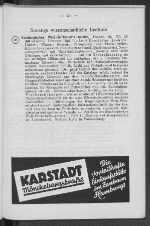 Sonstige wissenschaftliche Institute