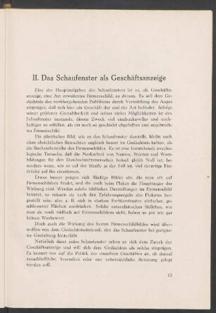 II. Das Schaufenster als Geschäftsanzeige