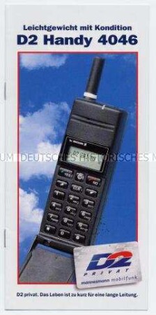 Werbefaltblatt von Mannesmann für das Handy 4046