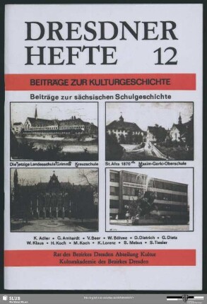 Beiträge zur sächsischen Schulgeschichte