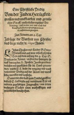 Zun Römern am 9. Cap:
