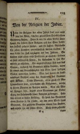 IV. Von der Religion der Indier.
