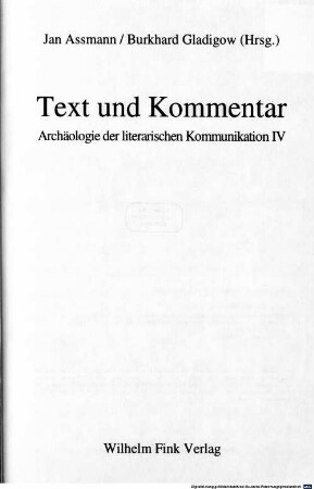 Text und Kommentar