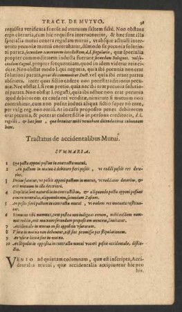 Tractatus de accidentalibus Mutui.