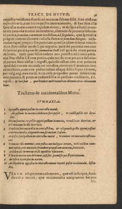 Tractatus de accidentalibus Mutui.