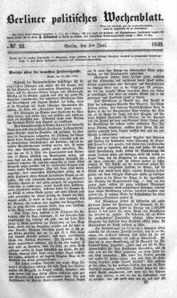 No 22, 1. Juni 1839