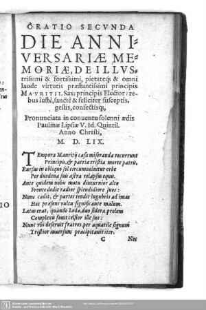 Oratio Secunda