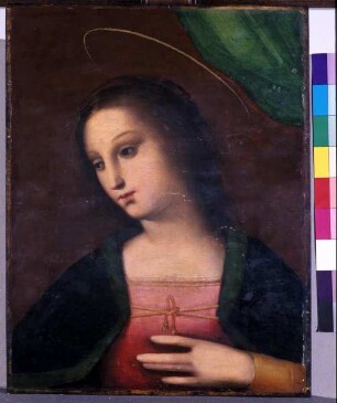 Verkündigung an Maria, Folio 00166 — Brustbild der Maria, Folio 00166