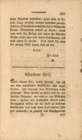 Achtzehnter Brief
